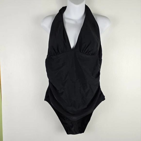 Cupshe Other - NWT Women's CUPSHE Backless Black One-Piece Halter Swimsuit Size XL Beachy